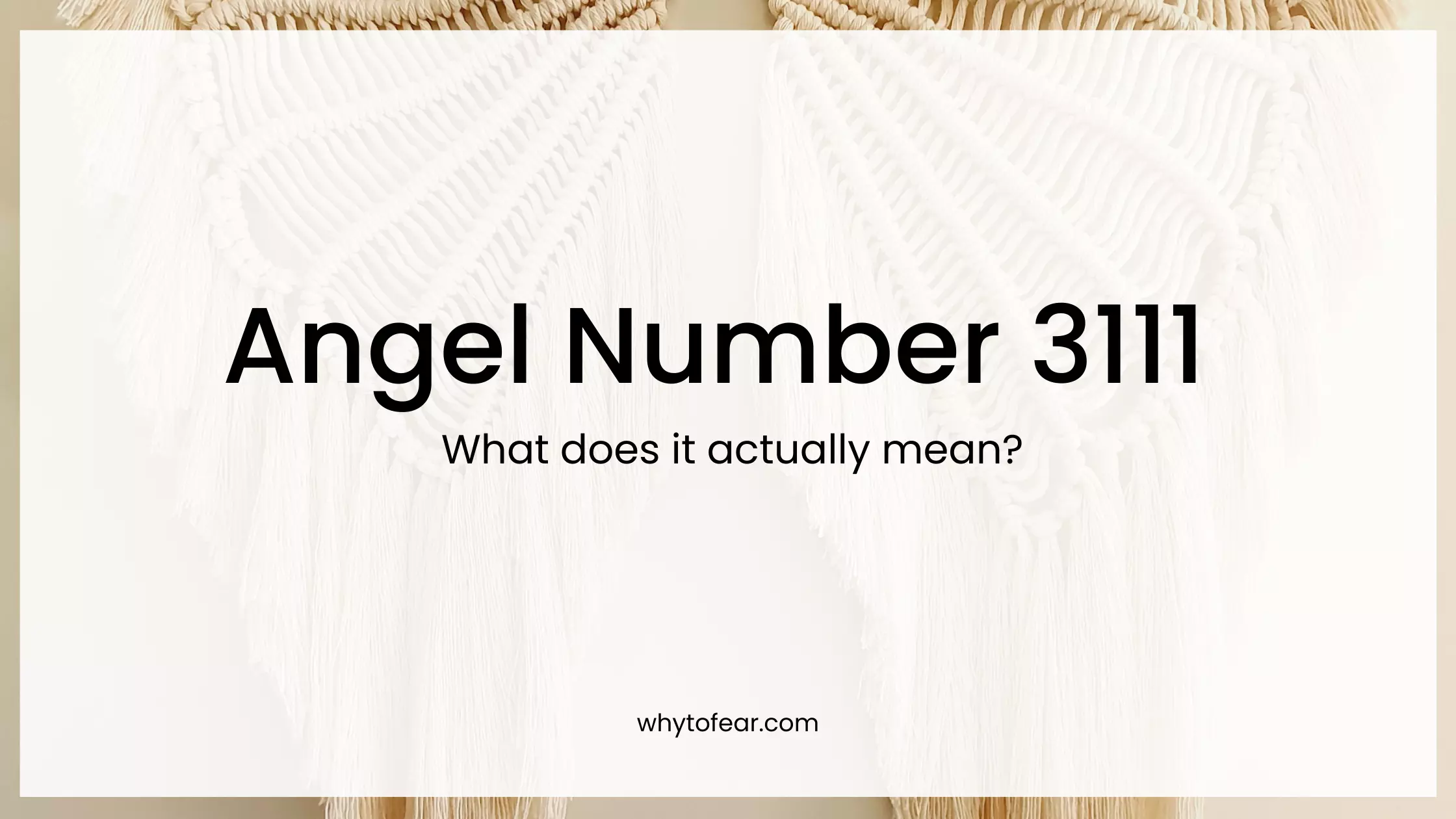 3111 angel number: What is the purpose?